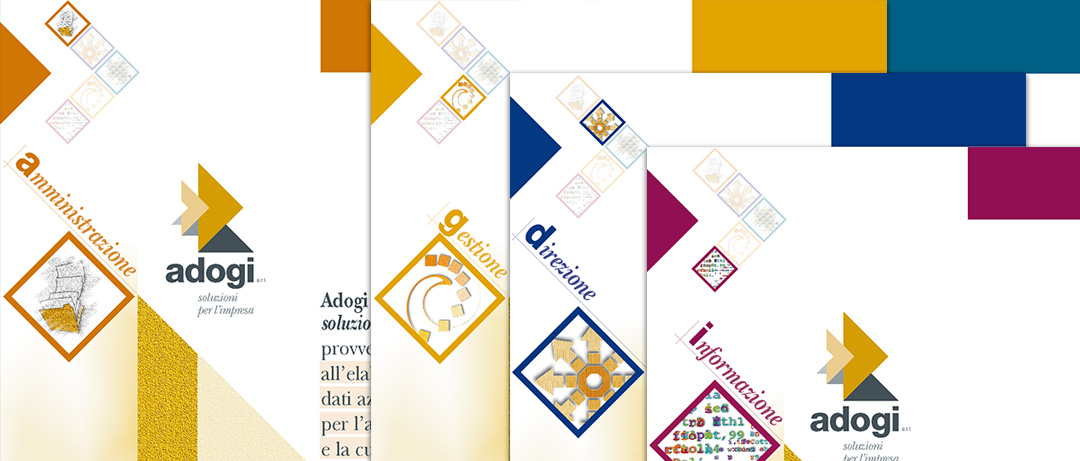 Logo e Brochure a schede creata per Adogi – Soluzioni per le imprese