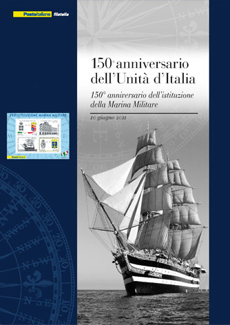 Folder filatelico 150° anniversario dell’istituzione della Marina Militare - Biancolapis - Design per la Comunicazione